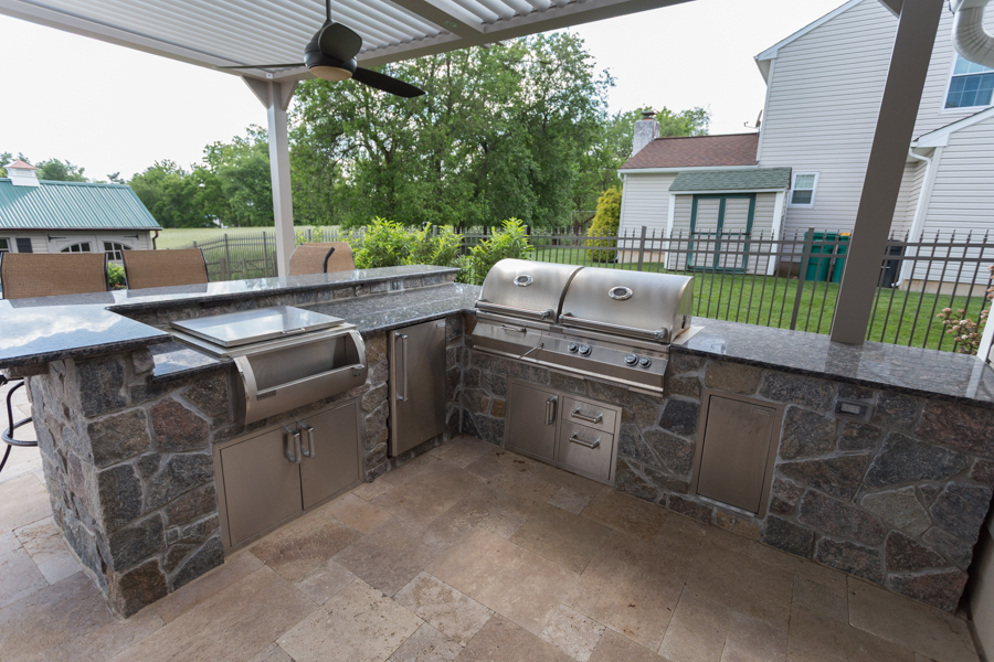 Project #3: Inground Pool, Stonework, and Pergola - Bonucci Masonry